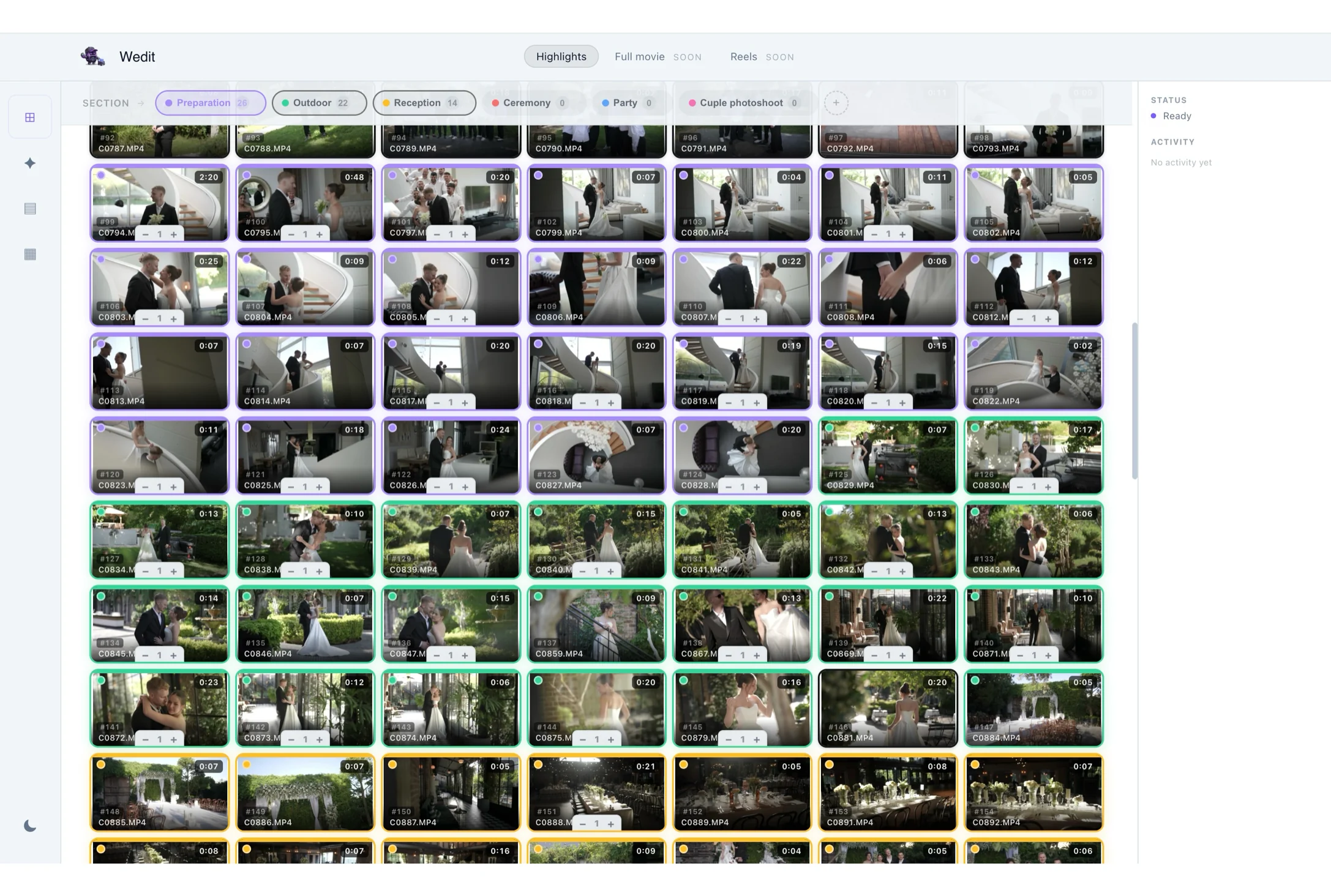 Wedit your footage screen